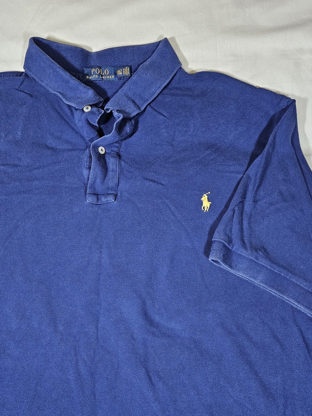 Polo Ralph Lauren Men's Polo Shirt Blue 2XLT Yellow Pony Short Sleeve